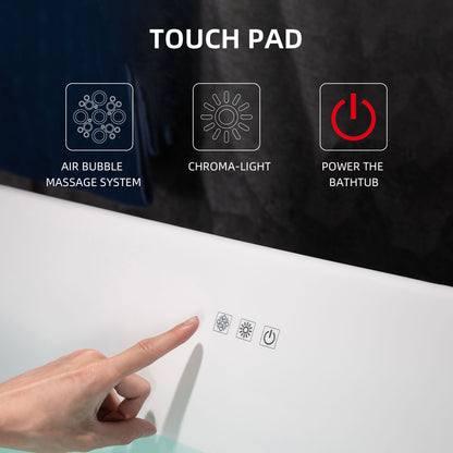 Woodbridge B0170-C | 48" Compact Air Massage Tub | Integrated Seat