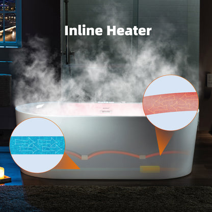 Woodbridge BJ600 | 72" Deep Soaking Jetted Tub | Heated Combo & Adjustable Blower