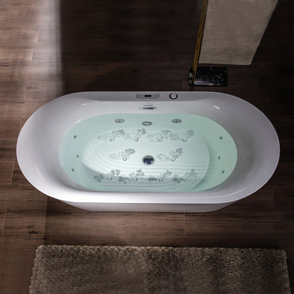 Woodbridge BJ600 | 72" Deep Soaking Jetted Tub | Heated Combo & Adjustable Blower