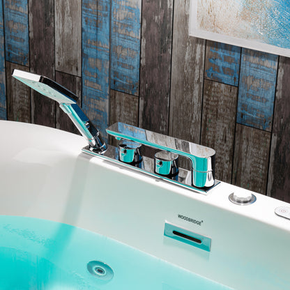 72" Deep Soaking Tub with Faucet | Heated Combo, Adjustable Speed | BJ600+F0041CH