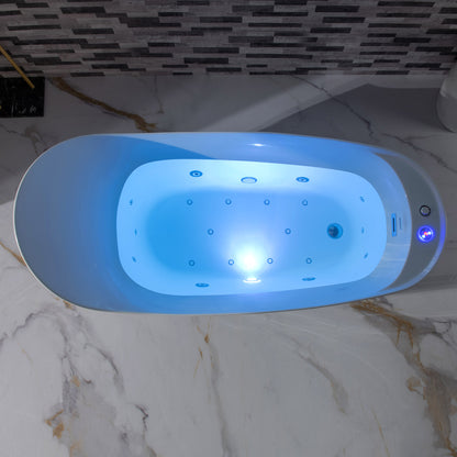 Woodbridge BJ700 71" Heated Whirlpool & Air Bath | Single Slipper Freestanding Tub