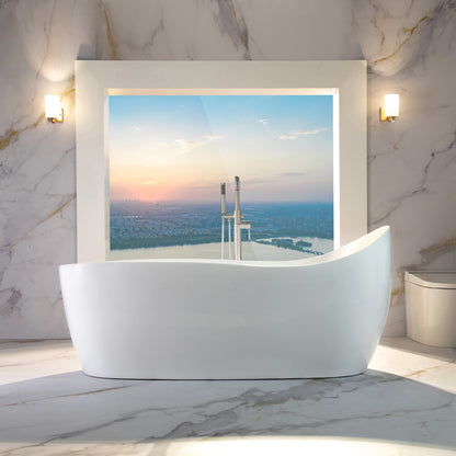 Woodbridge BJ700 71" Heated Whirlpool & Air Bath | Single Slipper Freestanding Tub