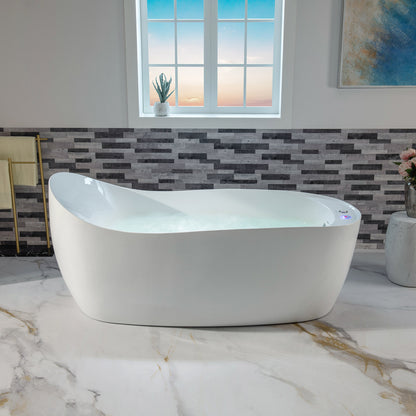 Woodbridge BJ700 71" Heated Whirlpool & Air Bath | Single Slipper Freestanding Tub
