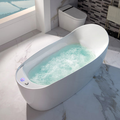 Woodbridge BJ700 71" Heated Whirlpool & Air Bath | Single Slipper Freestanding Tub