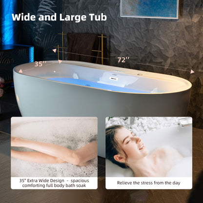 Woodbridge BJ500 72" Heated Whirlpool & Air Tub | SoCal Bathtubs