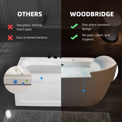 Woodbridge BJ500 72" Heated Whirlpool & Air Tub | SoCal Bathtubs