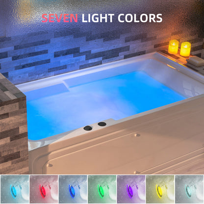 WOODBRIDGE BM6030L - 60" Alcove Acrylic Rectangular Whirlpool Heated Jetted Tub in White with Left Drain, Matte Black Finish Trim and Drain Kit Included