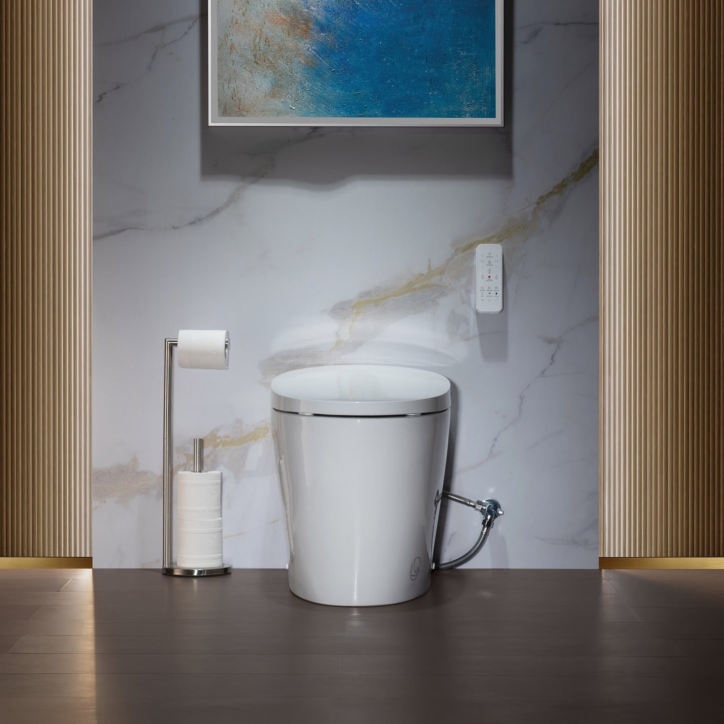 WOODBRIDGE EBT700 | 1.6 GPF Smart Bidet Toilet | Auto Open Lid | Heated Seat & Auto Flush | Warm Air Dryer | Deodorizing