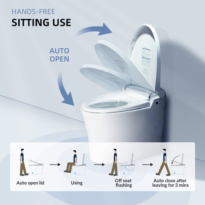 WOODBRIDGE EBT700 | 1.6 GPF Smart Bidet Toilet | Auto Open Lid | Heated Seat & Auto Flush | Warm Air Dryer | Deodorizing