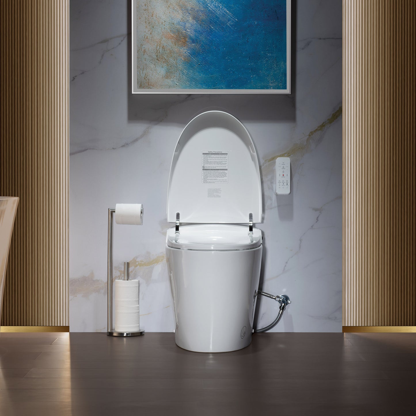 WOODBRIDGE EBT700 | 1.6 GPF Smart Bidet Toilet | Auto Open Lid | Heated Seat & Auto Flush | Warm Air Dryer | Deodorizing