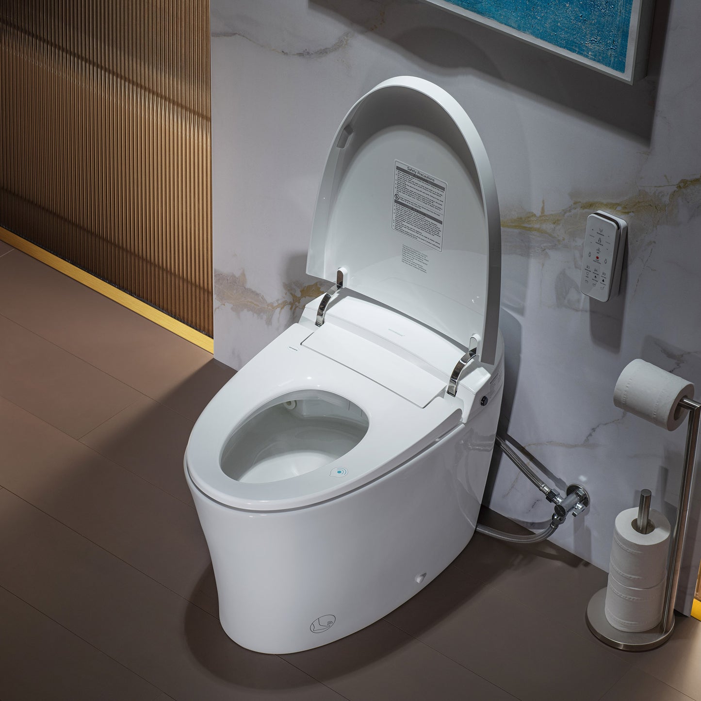 WOODBRIDGE EBT700 | 1.6 GPF Smart Bidet Toilet | Auto Open Lid | Heated Seat & Auto Flush | Warm Air Dryer | Deodorizing