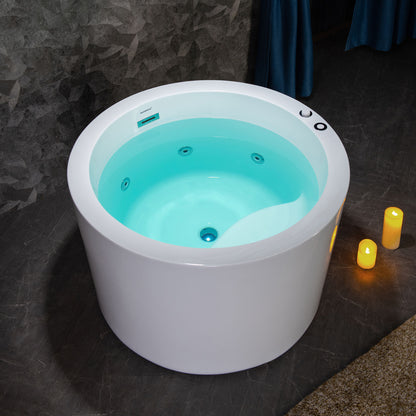 Woodbridge BS0260 41" Japanese Style Deep Soaking Heated Whirlpool Bathtub with 7 Jets