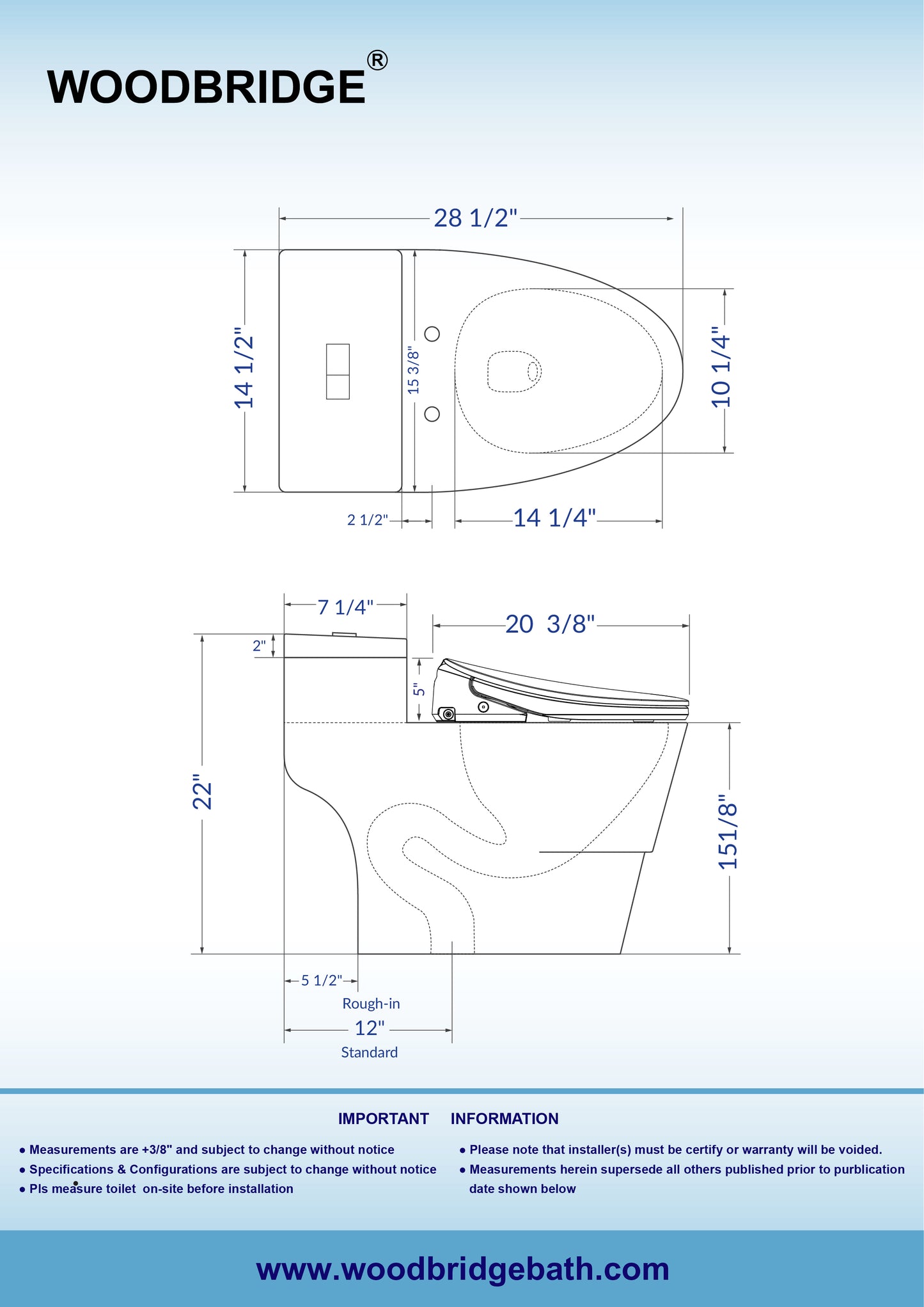 WOODBRIDGE T-0082 | One-Piece Smart Bidet Toilet | with Auto Open/Close, Child Wash, 1000g MaP Flush & 1.28 GPF Dual Flush