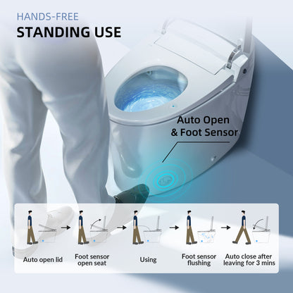 WOODBRIDGE EBT700 | 1.6 GPF Smart Bidet Toilet | Auto Open Lid | Heated Seat & Auto Flush | Warm Air Dryer | Deodorizing