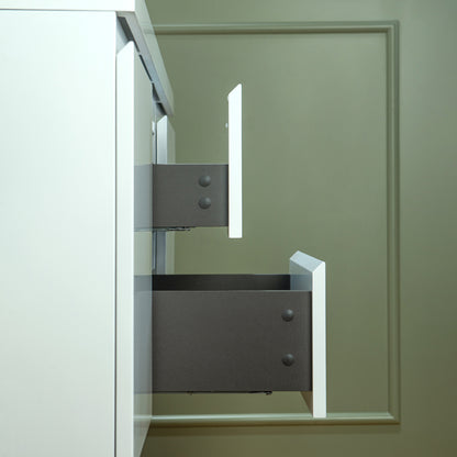 WOODBRIDGE | Wall-Mounted Floating Bathroom Vanity | Glossy White Resin Top | White Cabinet
