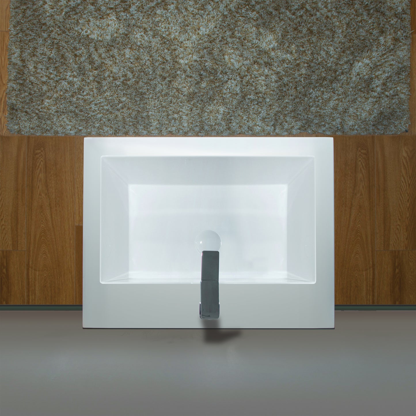 WOODBRIDGE | Wall-Mounted Floating Bathroom Vanity | Glossy White Resin Top | White Cabinet