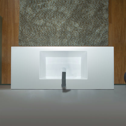 WOODBRIDGE | Wall-Mounted Floating Bathroom Vanity | Glossy White Resin Top | White Cabinet