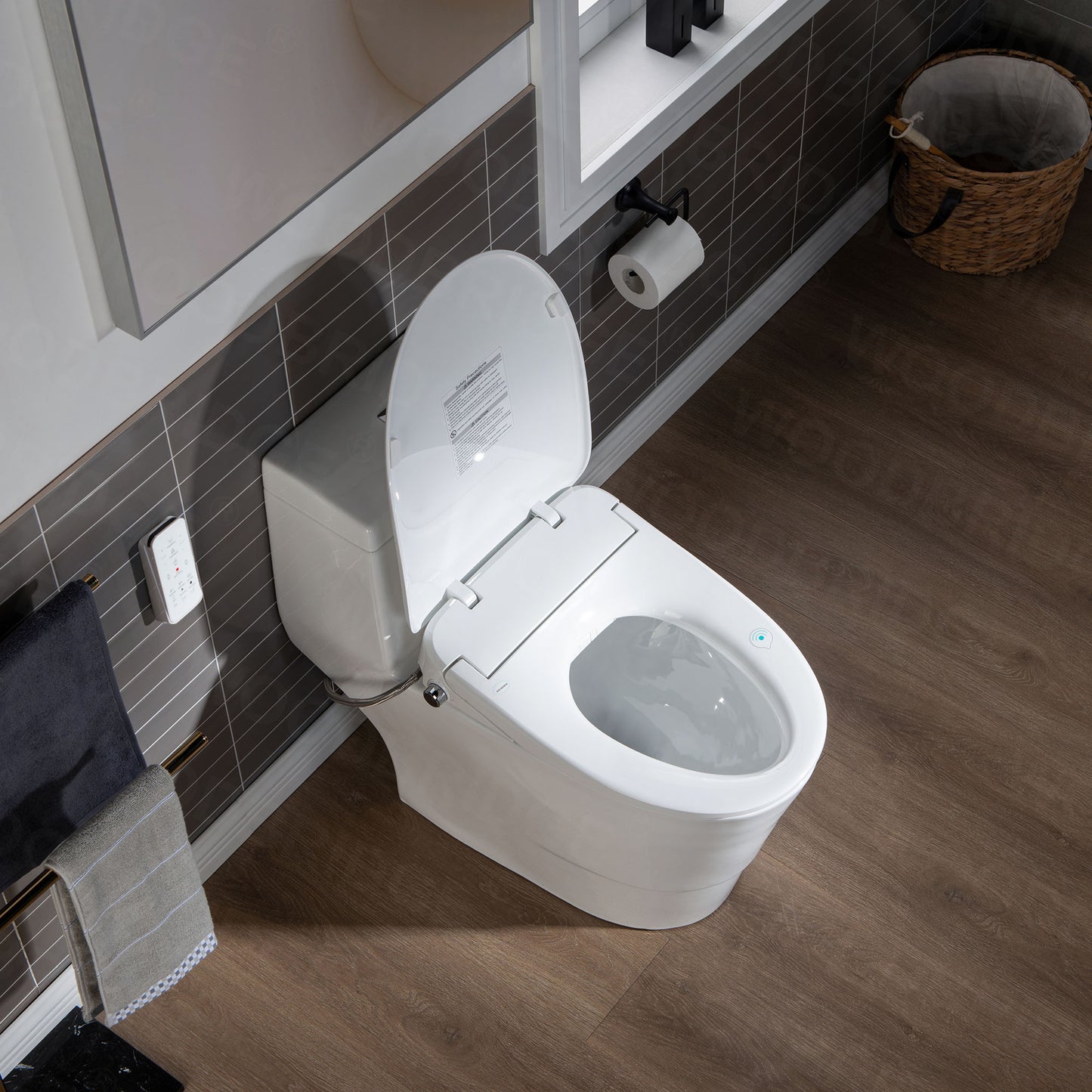 WOODBRIDGE T-0041 | One-Piece Smart Bidet Toilet | with Heated Seat, Warm Air Dryer & LED Night Light