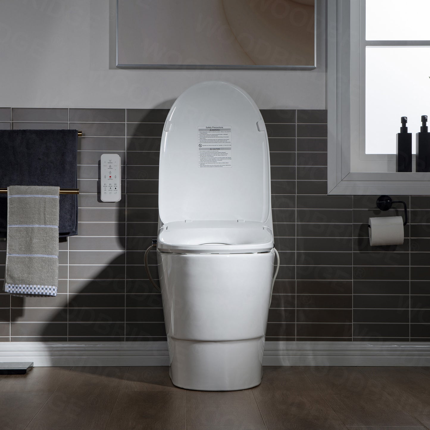 WOODBRIDGE T-0041 | One-Piece Smart Bidet Toilet | with Heated Seat, Warm Air Dryer & LED Night Light