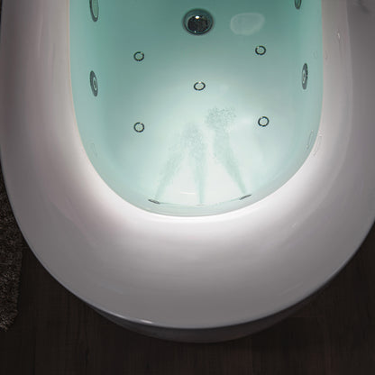Heated Jetted Freestanding Tub | Whirlpool & Air Bubble | Woodbridge BJ300