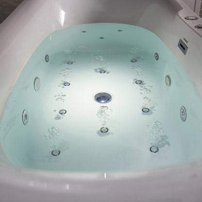 Heated Jetted Freestanding Tub | Whirlpool & Air Bubble | Woodbridge BJ300