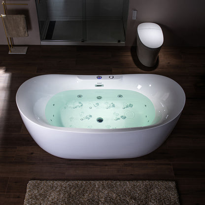 Woodbridge BJ400 72" Freestanding Whirlpool & Air Tub with Integrated Inline Heater