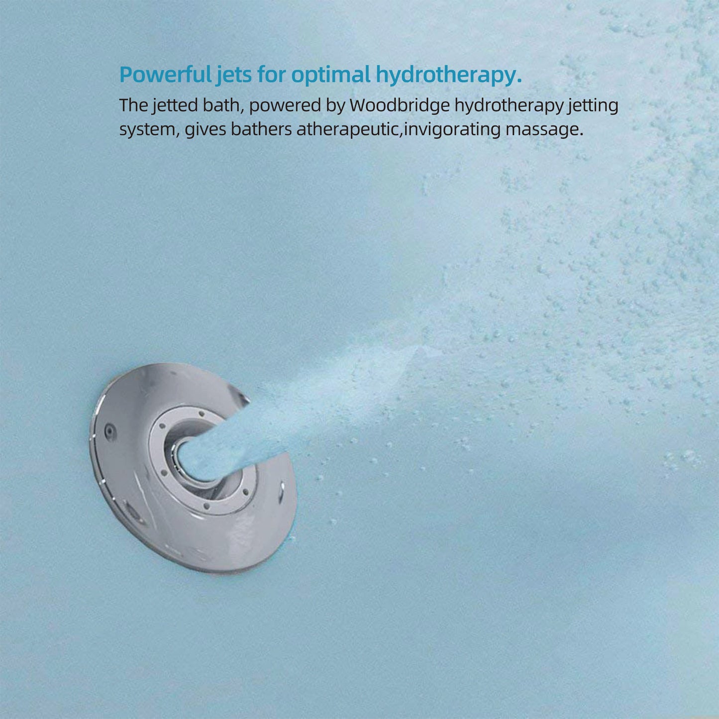WOODBRIDGE BJ100 59" x 31-1/2" Whirlpool Water Jetted + Air Bubble Freestanding Heated Soaking Combo Bathtub with LED Controls