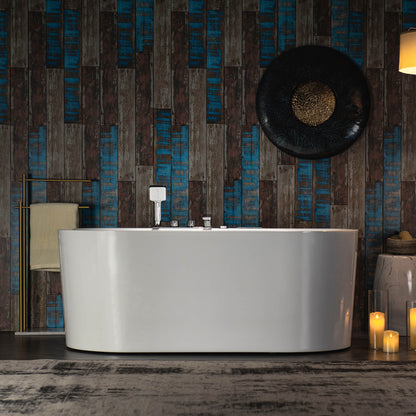 Woodbridge BJ100+F0041CH | 59" Heated Combo Tub with Integrated Chrome Faucet | Dual Massage Water Jet & Air System