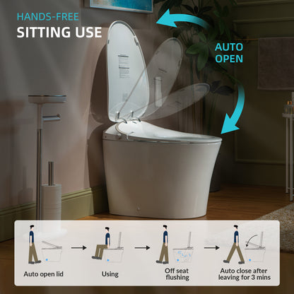 WOODBRIDGE LT610 | Smart Bidet Toilet | Hands-Free Auto Open/Close, Auto Flush & Heated Seat | Night Light