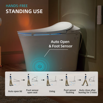 WOODBRIDGE LT610 | Smart Bidet Toilet | Hands-Free Auto Open/Close, Auto Flush & Heated Seat | Night Light