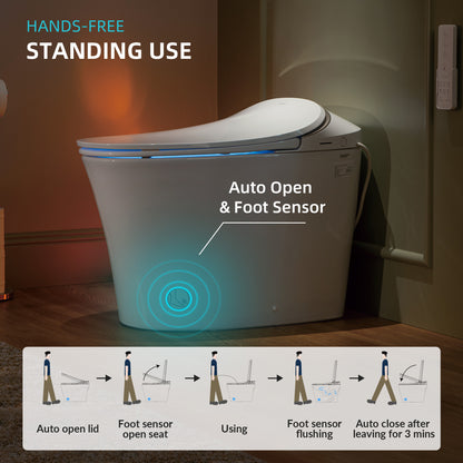 WOODBRIDGE LT610 | Smart Bidet Toilet | Hands-Free Auto Open/Close, Auto Flush & Heated Seat | Night Light