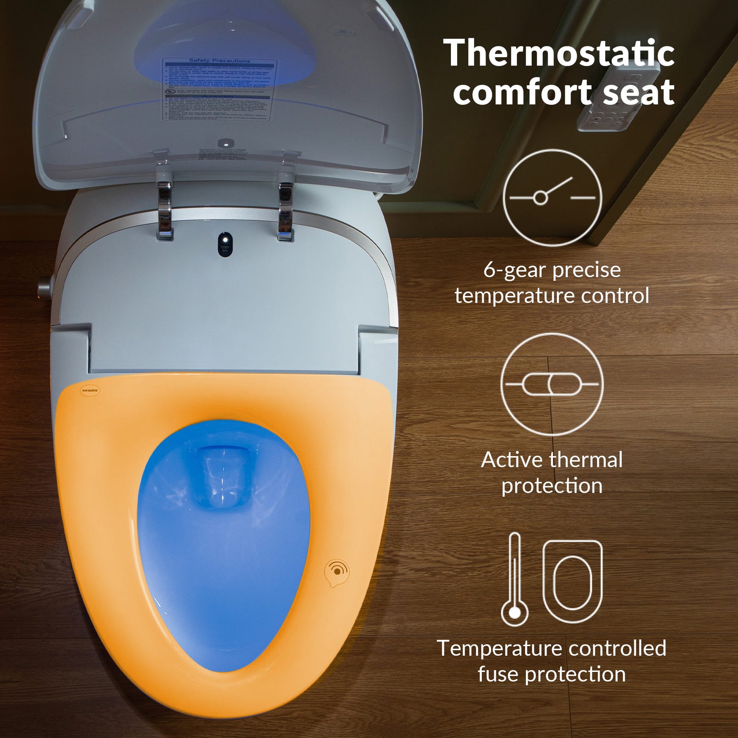 WOODBRIDGE LT610 | Smart Bidet Toilet | Hands-Free Auto Open/Close, Auto Flush & Heated Seat | Night Light