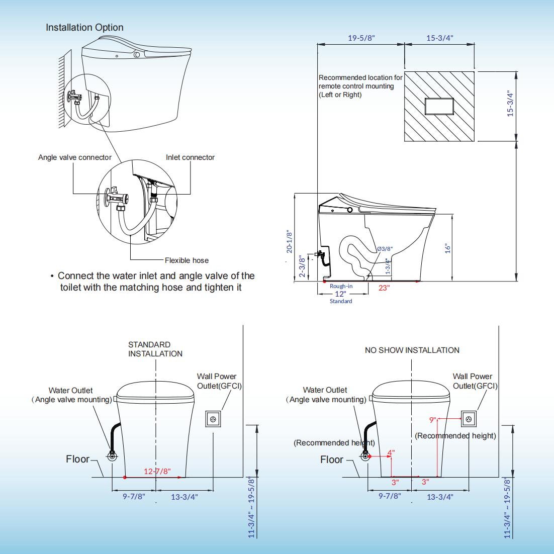 WOODBRIDGE LT610 | Smart Bidet Toilet | Hands-Free Auto Open/Close, Auto Flush & Heated Seat | Night Light