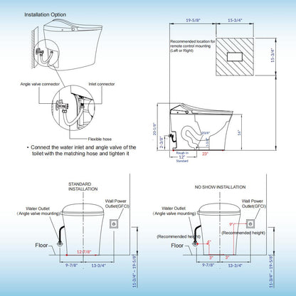 WOODBRIDGE LT610 | Smart Bidet Toilet | Hands-Free Auto Open/Close, Auto Flush & Heated Seat | Night Light