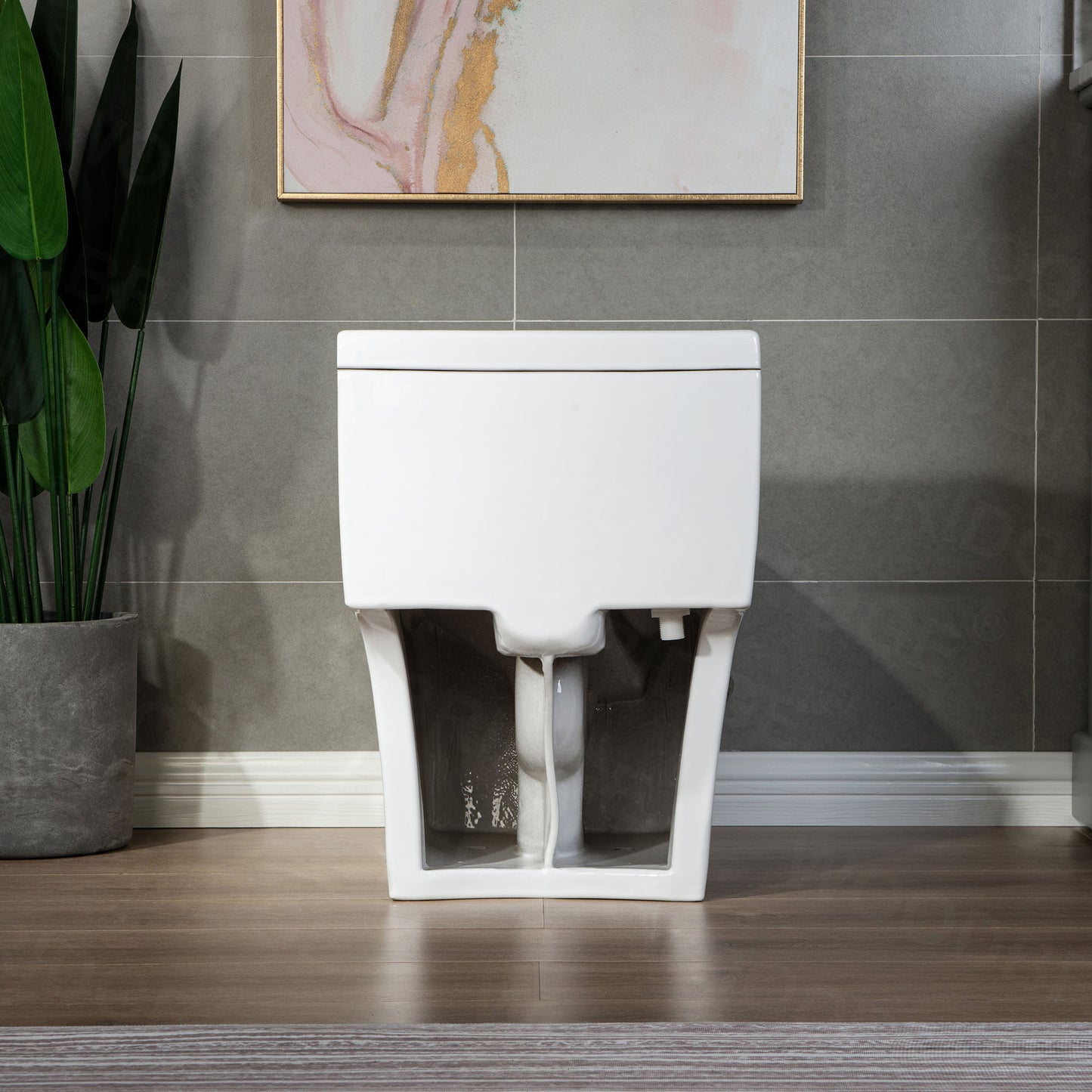 WOODBRIDGE T-0047 | One-Piece Smart Bidet Toilet | with Dual Flush, Heated Seat, Warm Air Dryer & Elongated Bowl, White