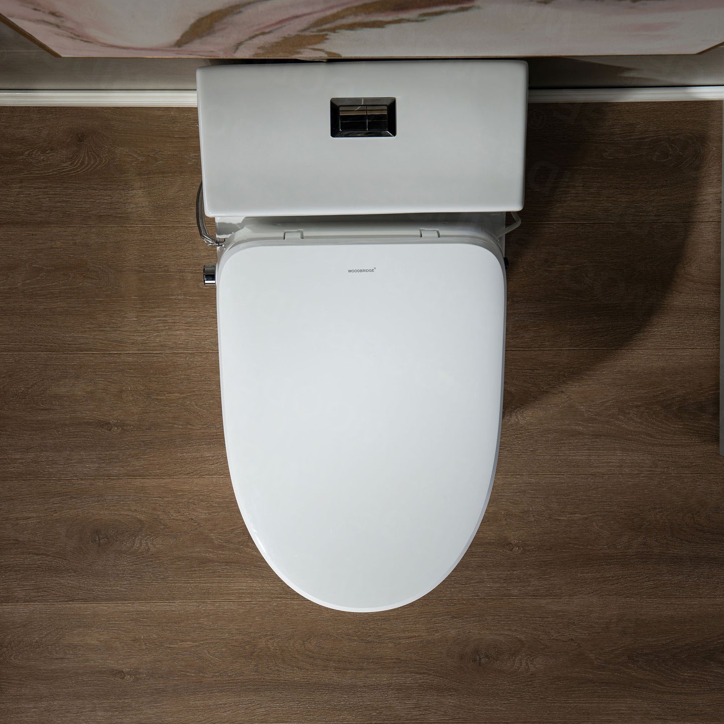 WOODBRIDGE T-0047 | One-Piece Smart Bidet Toilet | with Dual Flush, Heated Seat, Warm Air Dryer & Elongated Bowl, White