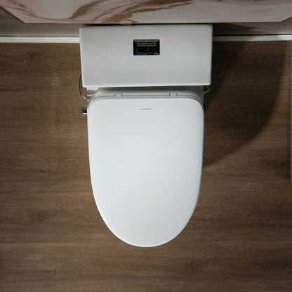 WOODBRIDGE T-0047 | One-Piece Smart Bidet Toilet | with Dual Flush, Heated Seat, Warm Air Dryer & Elongated Bowl, White
