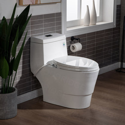 WOODBRIDGE T-0042 | One-Piece Dual Flush Elongated Toilet | with Soft Close Non-Electric Seat, White