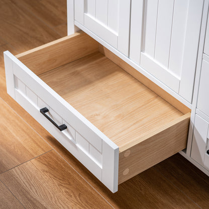 WOODBRIDGE | Freestanding Bathroom Vanity | with Stone Top, Undermount Rectangle Sink, Rubberwood Cabinet & White Finish