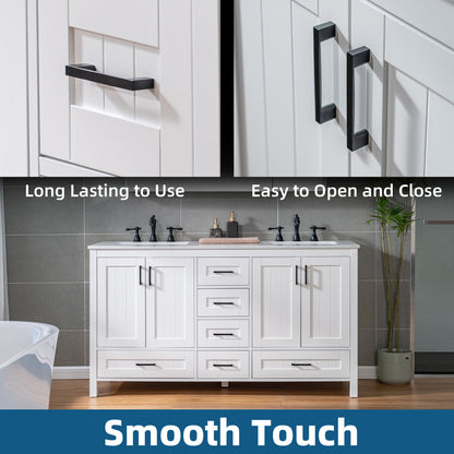 WOODBRIDGE | Freestanding Bathroom Vanity | with Stone Top, Undermount Rectangle Sink, Rubberwood Cabinet & White Finish