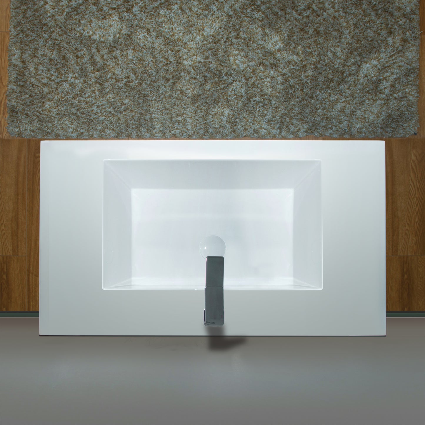 WOODBRIDGE | Wall-Mounted Floating Bathroom Vanity | Glossy White Resin Top | White Cabinet
