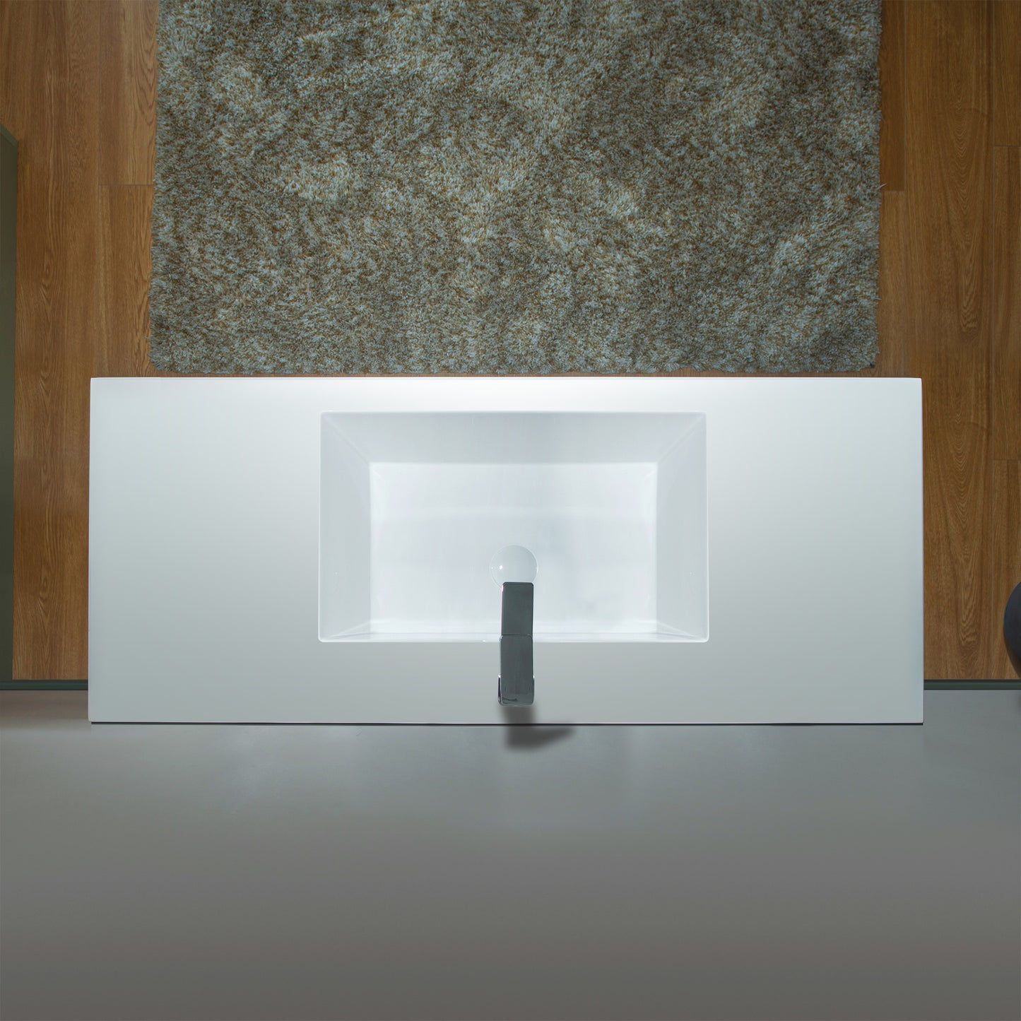 WOODBRIDGE | Wall-Mounted Floating Bathroom Vanity | with Glossy White Resin Top & Rose Wood Cabinet