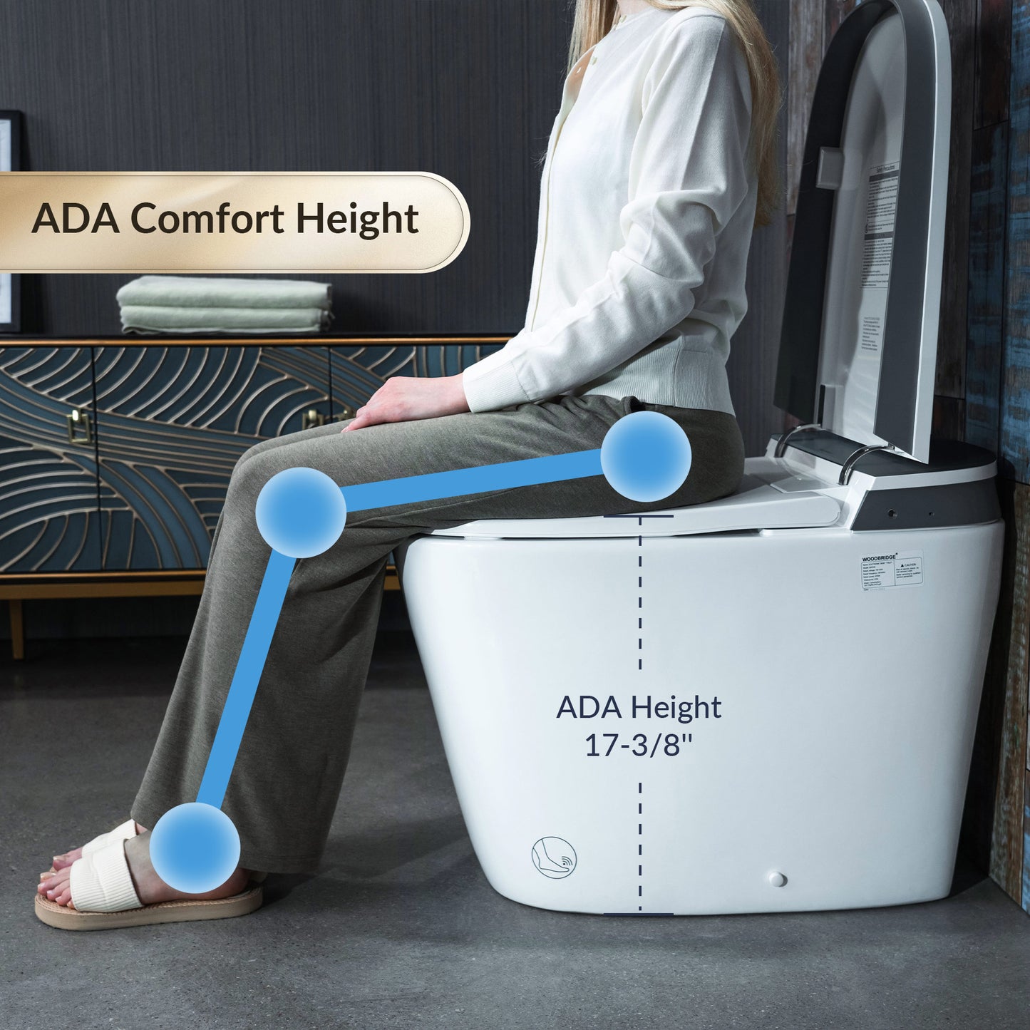 WOODBRIDGE B0930S | Smart Bidet Toilet | with Auto Open/Close, Auto Flush, Heated Seat & Dual Flush