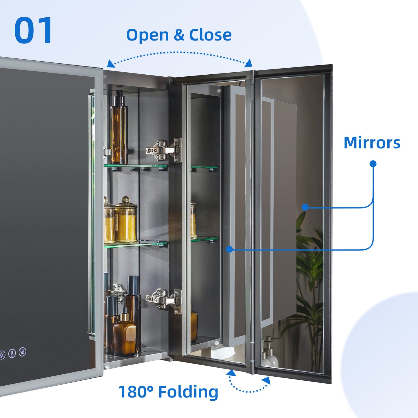 WOODBRIDGE | Smart Medicine Cabinet | with LED Lighting, Anti-Fog Mirror & Compact Bathroom Storage
