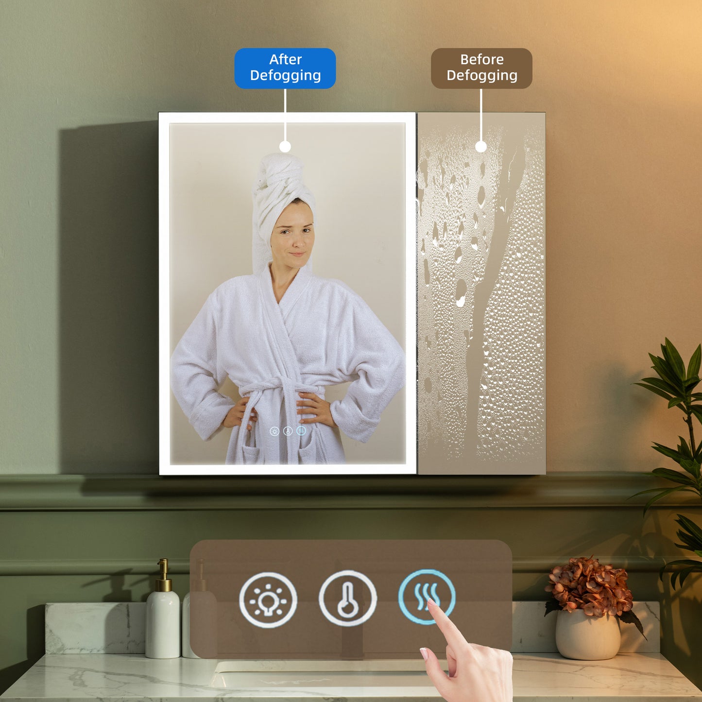WOODBRIDGE | Smart Medicine Cabinet | with LED Lighting, Anti-Fog Mirror & Compact Bathroom Storage