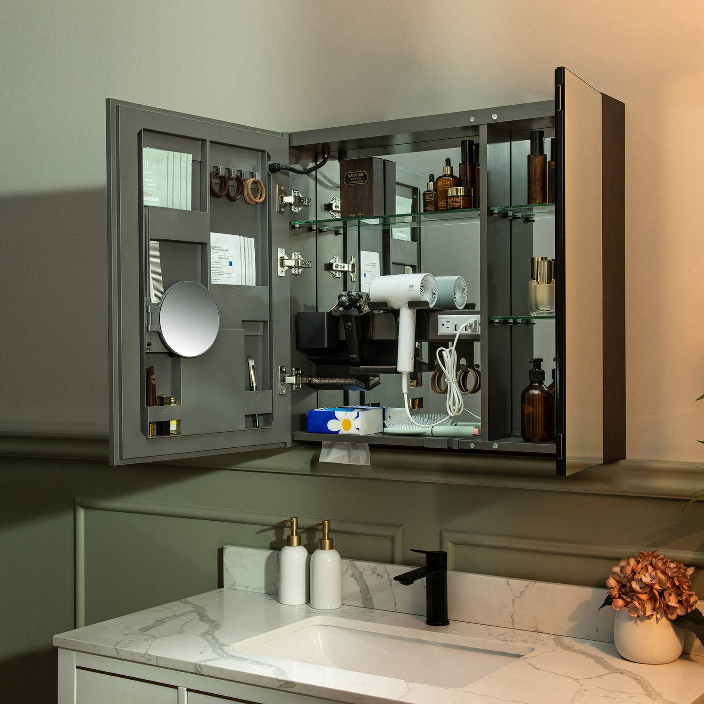 WOODBRIDGE | Smart Medicine Cabinet | with LED Lighting, Anti-Fog Mirror & Compact Bathroom Storage