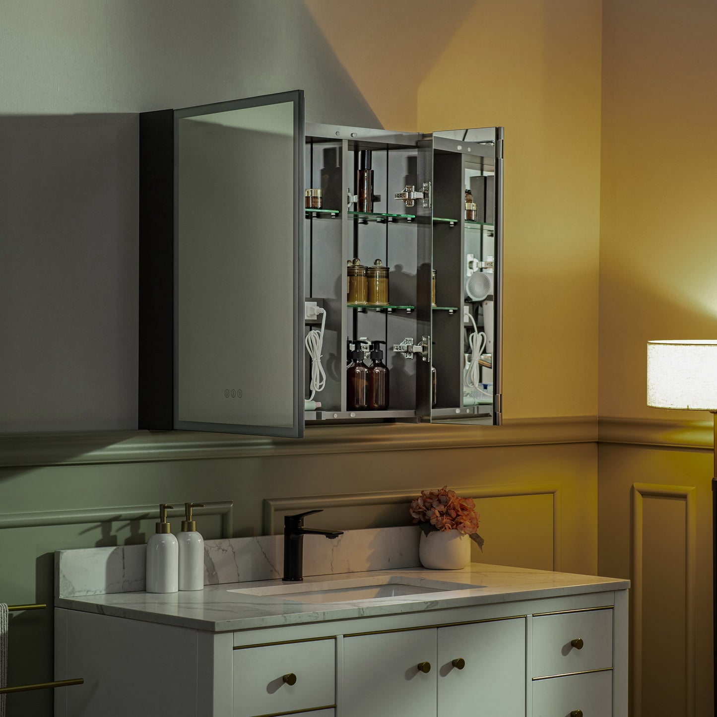 WOODBRIDGE | Smart Medicine Cabinet | with LED Lighting, Anti-Fog Mirror & Compact Bathroom Storage