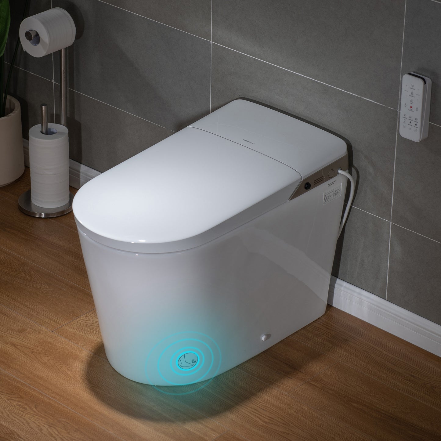 WOODBRIDGE EBT470 | Smart Bidet Toilet | Foot Sensor Auto Open/Close & Quiet Flush | Warm Air Dryer| Nightlight
