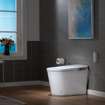 WOODBRIDGE EBT470 | Smart Bidet Toilet | Foot Sensor Auto Open/Close & Quiet Flush | Warm Air Dryer| Nightlight