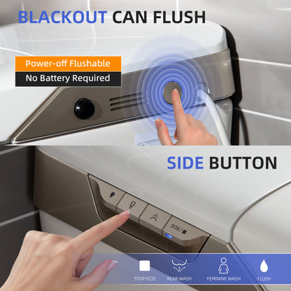 WOODBRIDGE EBT470 | Smart Bidet Toilet | Foot Sensor Auto Open/Close & Quiet Flush | Warm Air Dryer| Nightlight